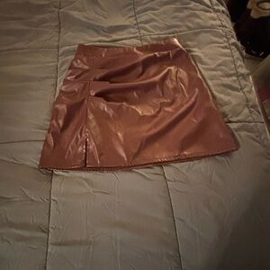 Burgundy Pleather Skirt